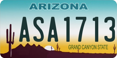 AZ license plate ASA1713