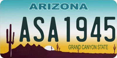 AZ license plate ASA1945
