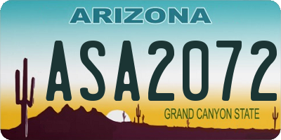 AZ license plate ASA2072