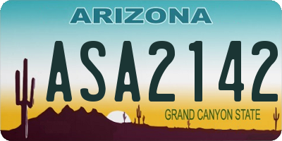 AZ license plate ASA2142