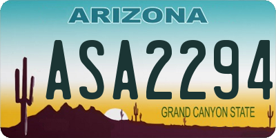 AZ license plate ASA2294
