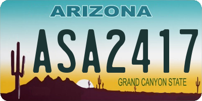 AZ license plate ASA2417