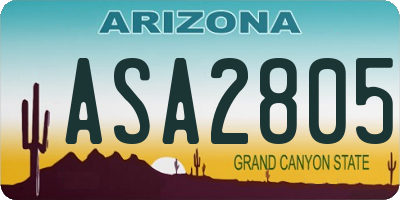 AZ license plate ASA2805