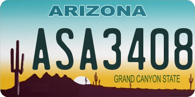 AZ license plate ASA3408