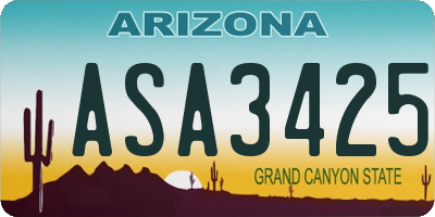 AZ license plate ASA3425