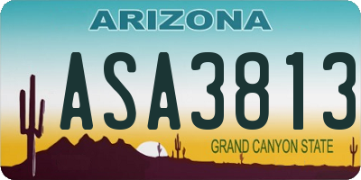AZ license plate ASA3813