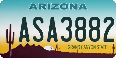 AZ license plate ASA3882