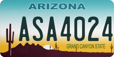AZ license plate ASA4024
