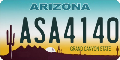 AZ license plate ASA4140