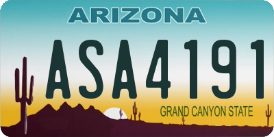 AZ license plate ASA4191