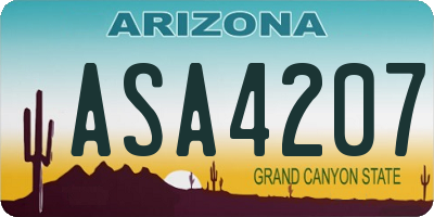 AZ license plate ASA4207