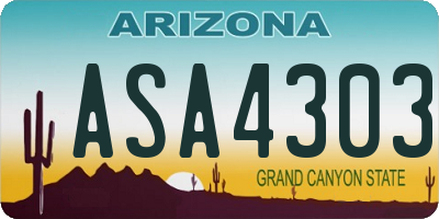 AZ license plate ASA4303