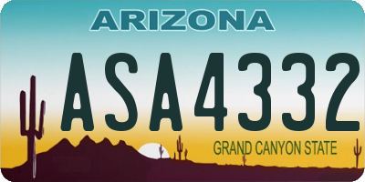 AZ license plate ASA4332