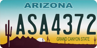 AZ license plate ASA4372