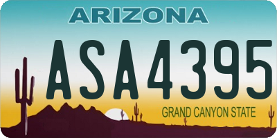 AZ license plate ASA4395