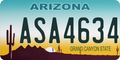AZ license plate ASA4634