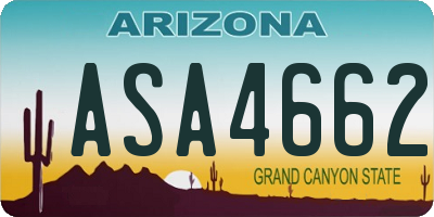 AZ license plate ASA4662