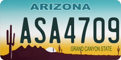 AZ license plate ASA4709