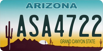AZ license plate ASA4722