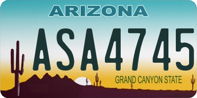 AZ license plate ASA4745