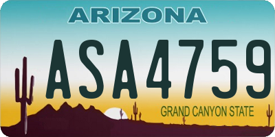 AZ license plate ASA4759