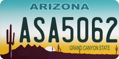 AZ license plate ASA5062