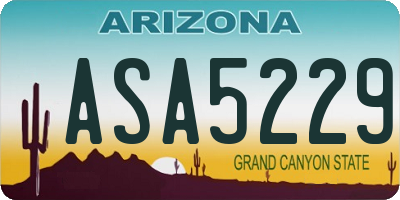 AZ license plate ASA5229