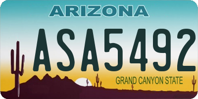 AZ license plate ASA5492
