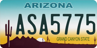 AZ license plate ASA5775