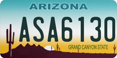 AZ license plate ASA6130