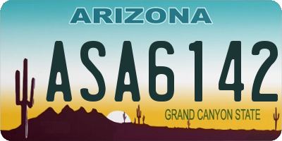 AZ license plate ASA6142