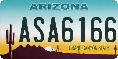 AZ license plate ASA6166