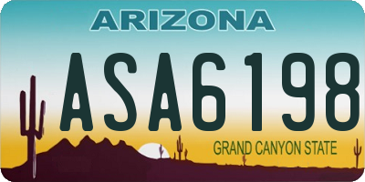 AZ license plate ASA6198