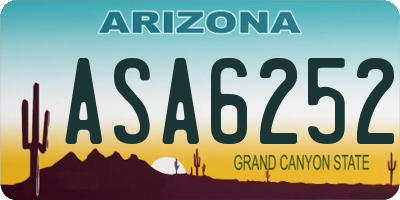 AZ license plate ASA6252
