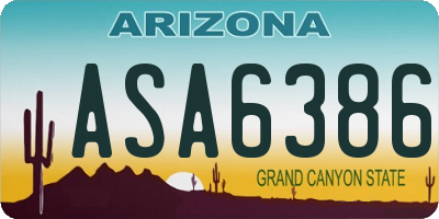 AZ license plate ASA6386