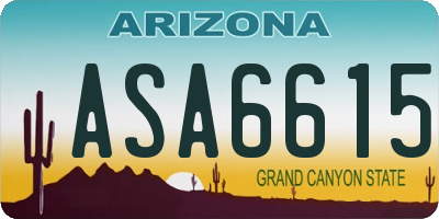 AZ license plate ASA6615