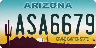 AZ license plate ASA6679