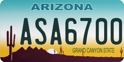 AZ license plate ASA6700