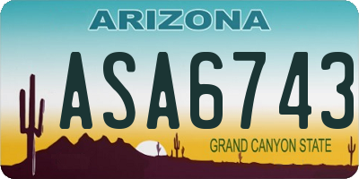 AZ license plate ASA6743