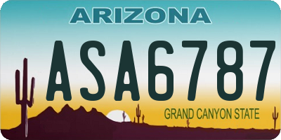 AZ license plate ASA6787