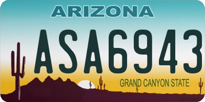 AZ license plate ASA6943