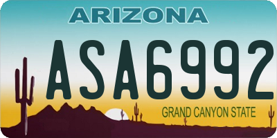 AZ license plate ASA6992