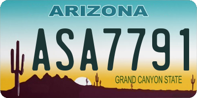 AZ license plate ASA7791