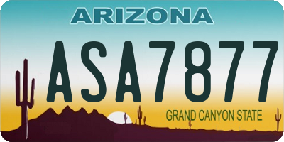 AZ license plate ASA7877