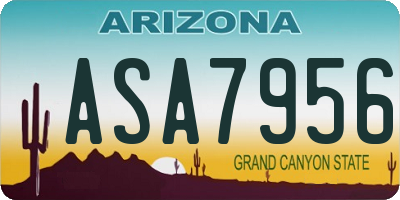 AZ license plate ASA7956