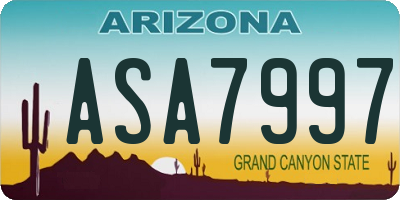 AZ license plate ASA7997