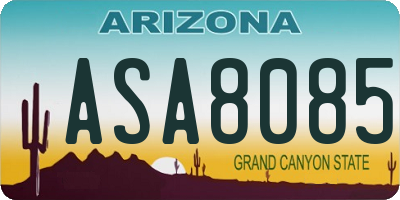 AZ license plate ASA8085