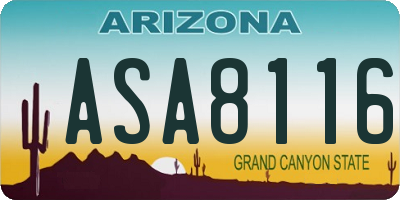 AZ license plate ASA8116