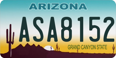 AZ license plate ASA8152