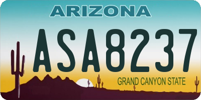 AZ license plate ASA8237